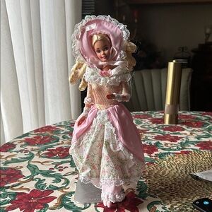 Vintage Doll in Pink and Floral Dress
